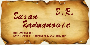 Dušan Radmanović vizit kartica